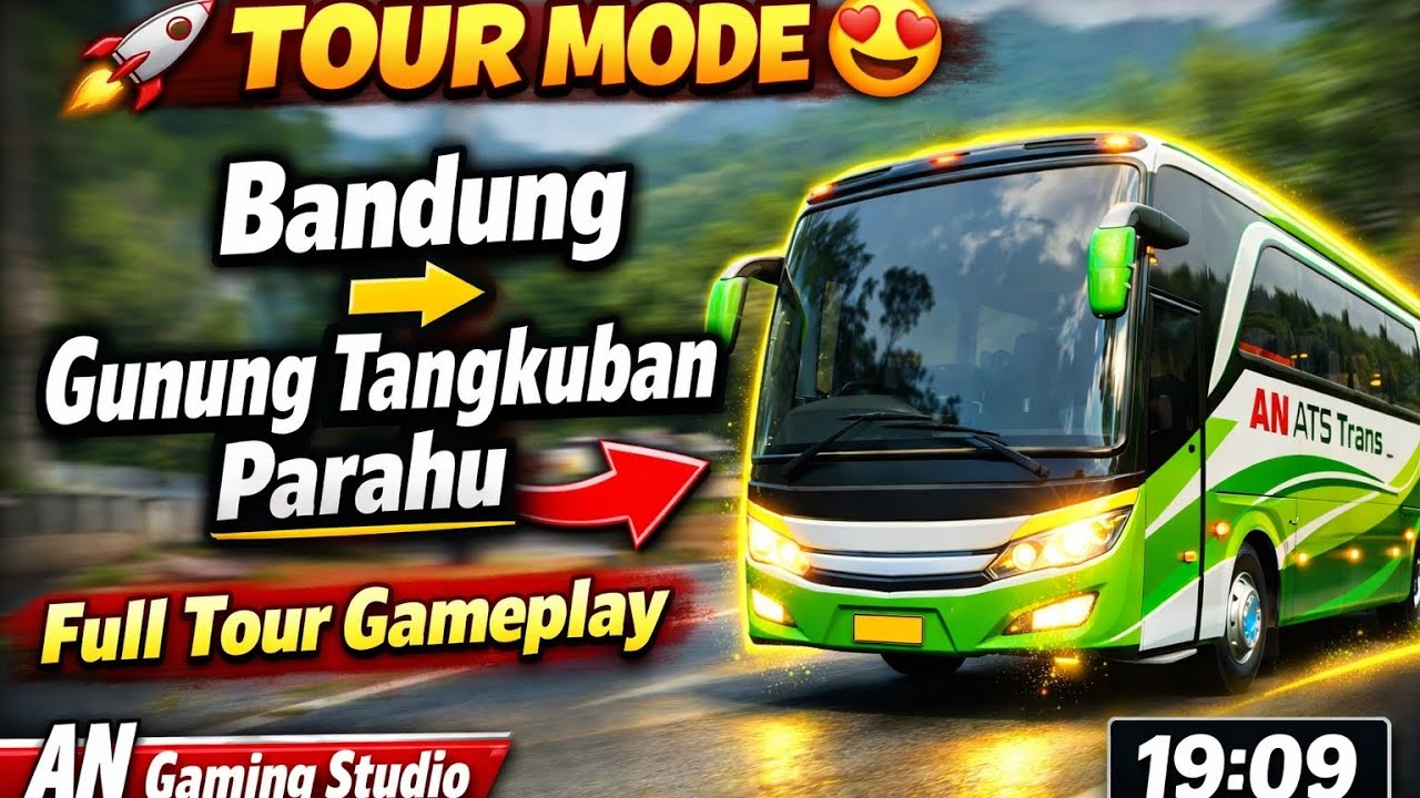 Indian Bus Simulator 3D Tour Mode 😍 | Bandung ➡️ Gunung Tangkuban Parahu | Full 19:09 Gameplay