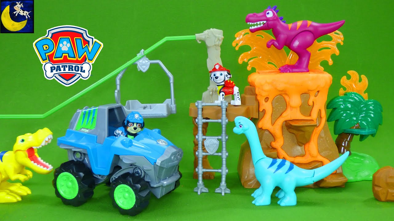 NEW Paw Patrol Volcano Dino Rescue Playset Dinosaur Surprise Toys for Kids Unboxing Video Patroller