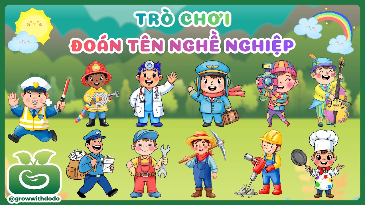 Bé thích làm nghề gì? Nghề gì đây? Đoán tên Nghề Nghiệp từ 3 gợi ý | Từ vựng Tiếng Việt - Tiếng Anh
