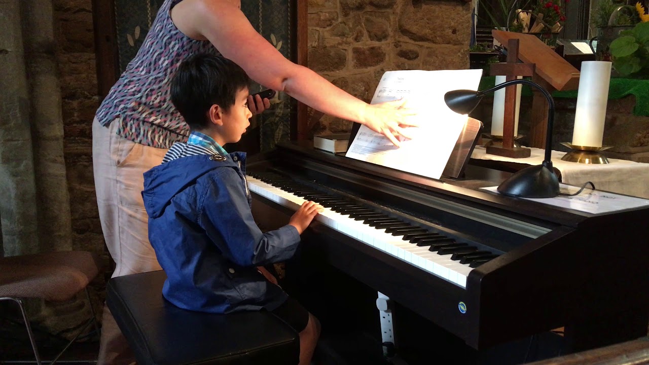 6 year old playing Piano at Sawley Church - Grade 1 piano ABRSM - The lonely road and Egyptian song