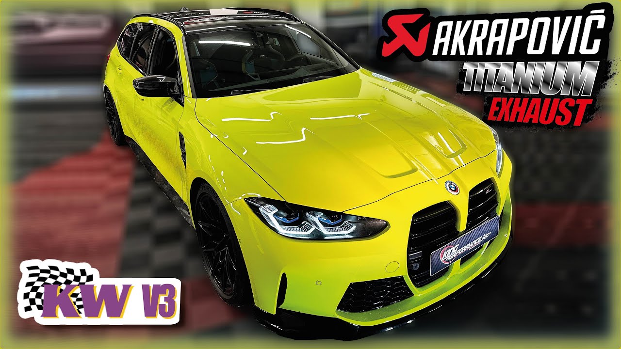 AKRAPOVIC Titan Abgasanlage + KW V3 Gewindefahrwerk passend für BMW M3 Competition Touring G81