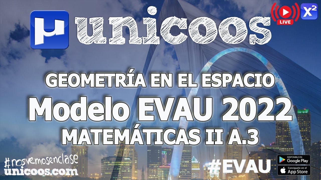 LIVE!!! MODELO EVAU 2022 - MATEMÁTICAS II - EJERCICIO A.3 - Geometría en el espacio