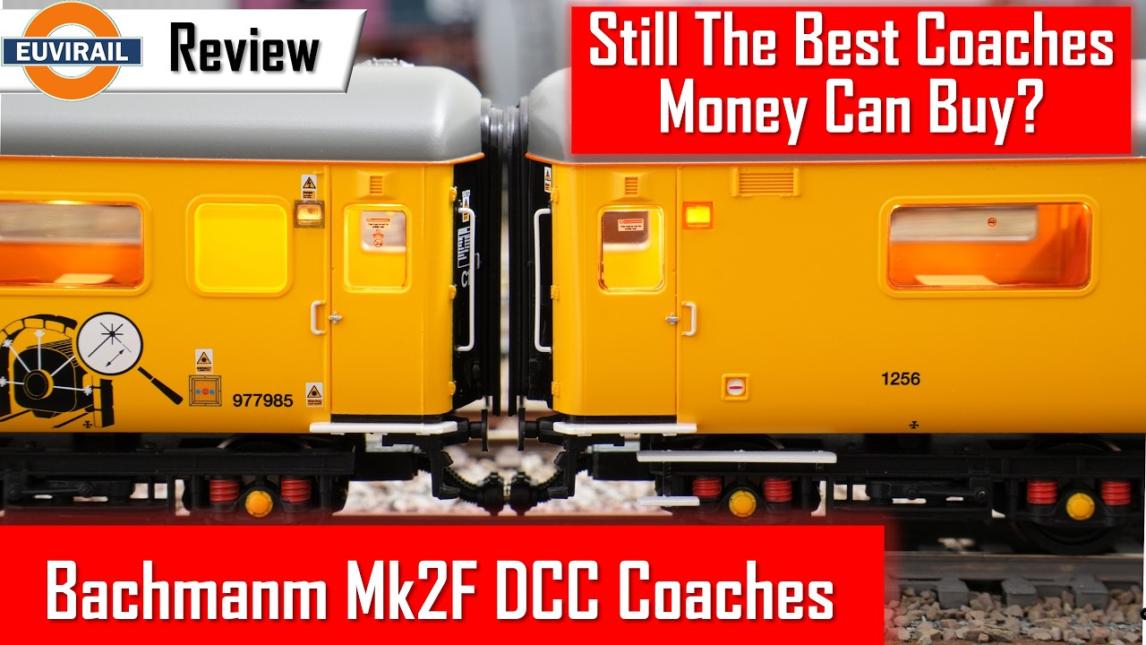 Обзор: Вагоны Bachmann Mk2F с цифровым управлением и подсветкой, выполненные в фирменной желтой р...