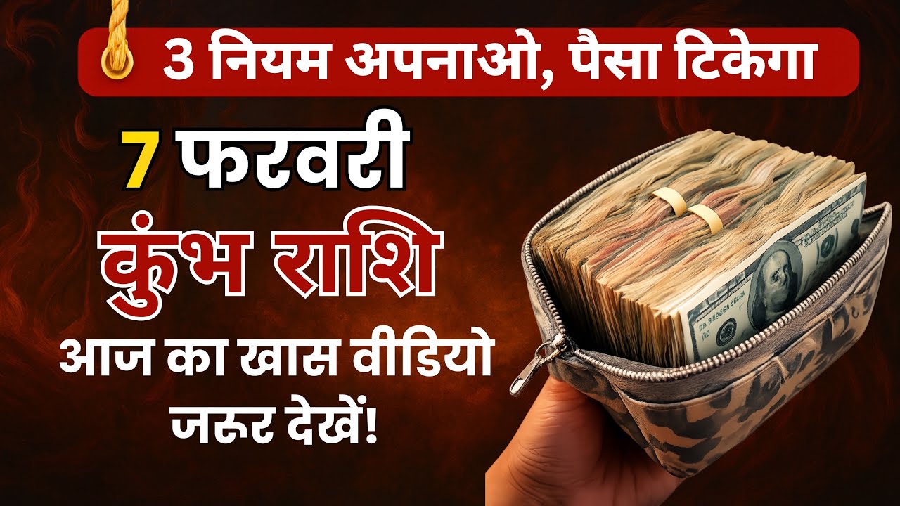 3 नियम अपनाओ, पैसा टिकेगा ⚠️ 7 फ़रवरी 2026 कुंभ राशि | शनि देव का बड़ा संकेत
