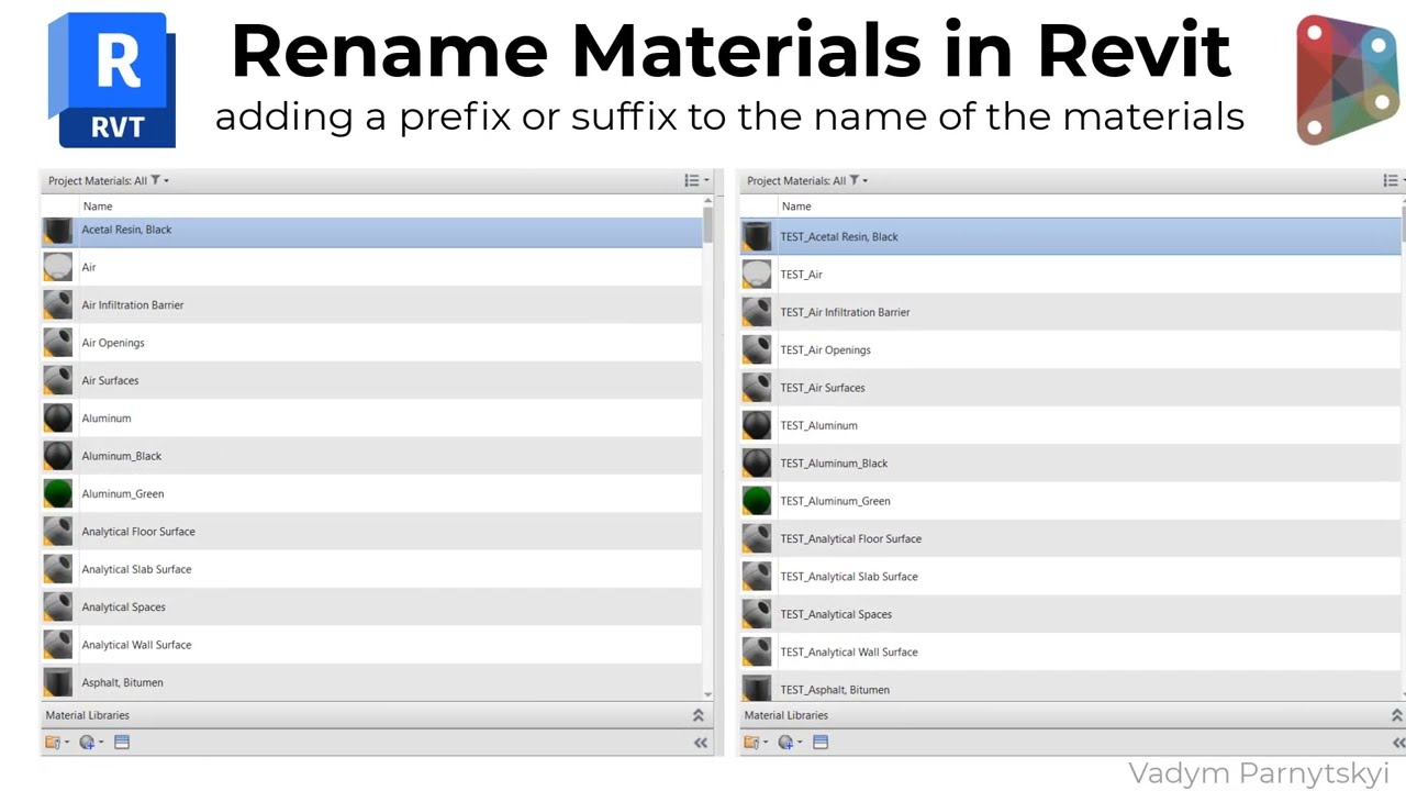 07 Rename Materials in Revit. Dynamo, Python.
