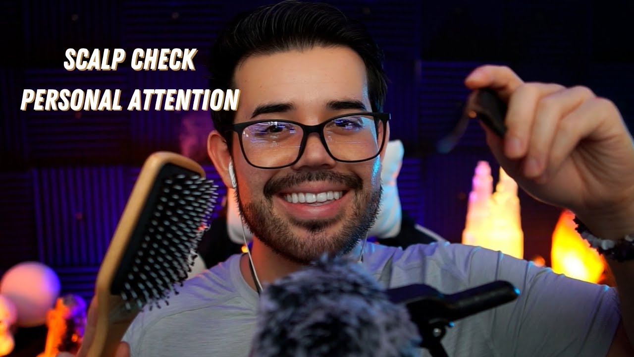 ASMR Personal Attention Fluffy Mic ( Scalp Check Roleplay )