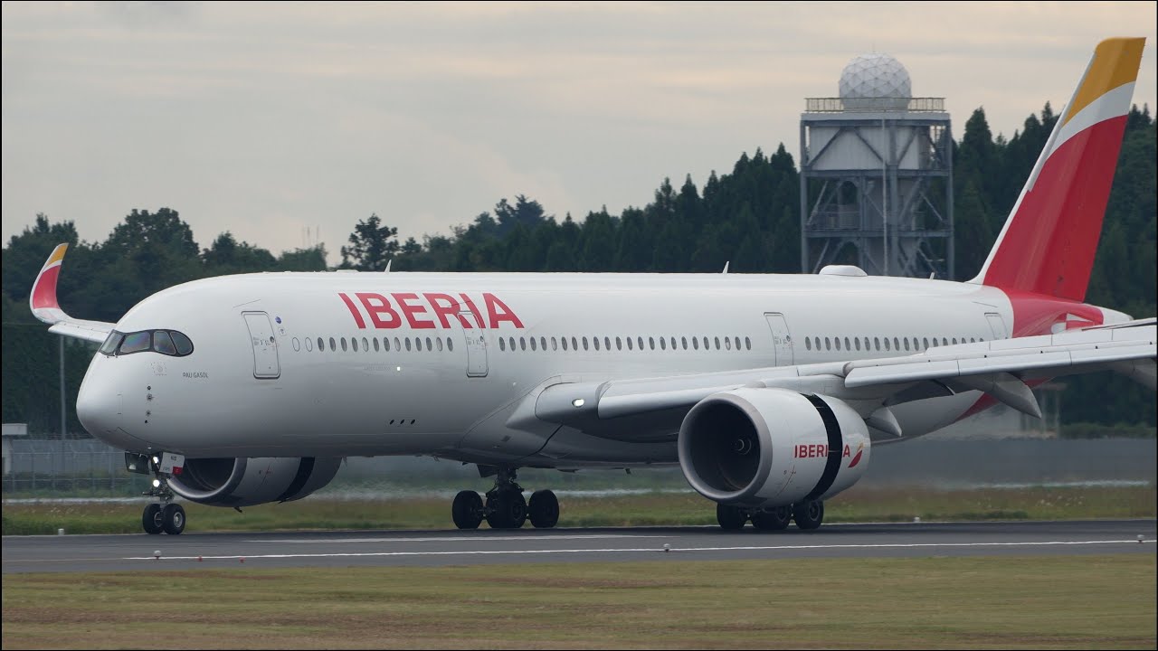 Iberia Airbus A350-900 EC-NXD Landing at Narita 34R | NRT/RJAA | 成田空港