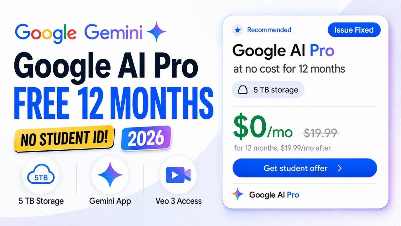 Как получить Google AI Pro БЕСПЛАТНО на 12 месяцев! 🔥 БЕЗ СТУДЕНЧЕСКОГО БИЛЕТА! (2026)