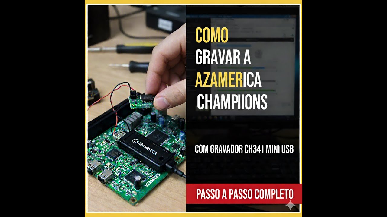 Como Gravar a EPROM do Azamerica Champions com Gravador CH341 Mini USB (Passo a Passo Completo)