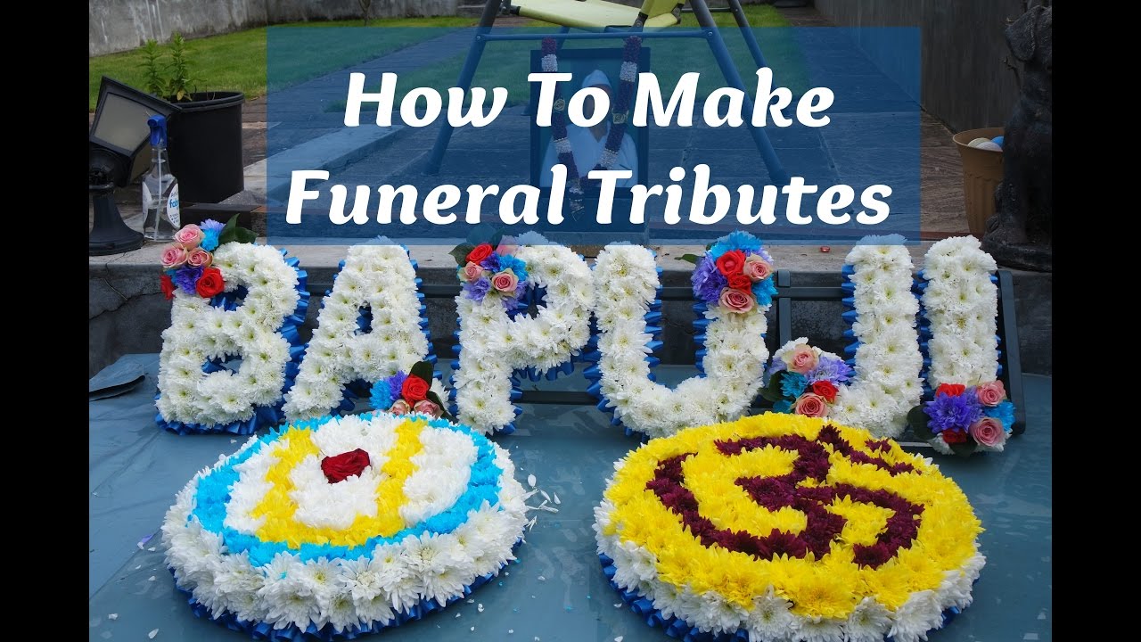 How to Arrange Funeral Flowers | Oasis  Foam Letters Words Hindu Aum Sympathy Tributes Beginners
