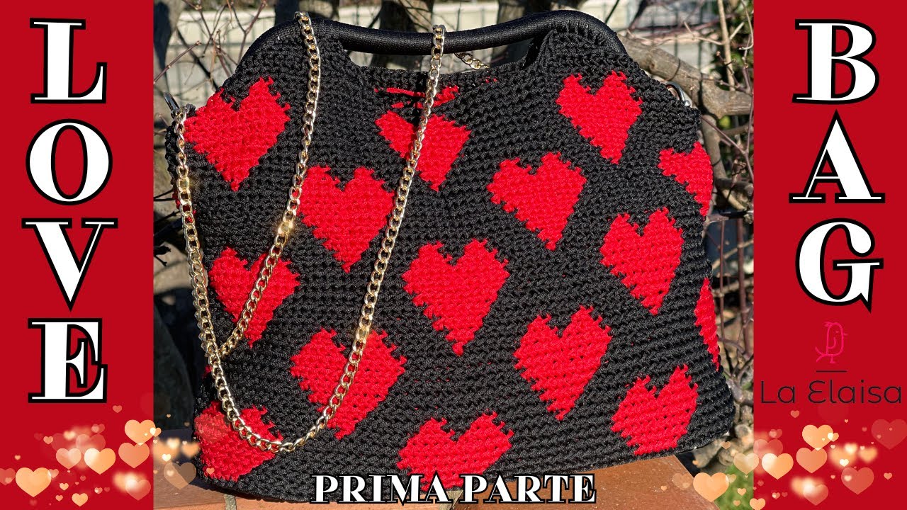 LOVE BAG: связанная крючком сумка FIRST PART с пружинной застежкой