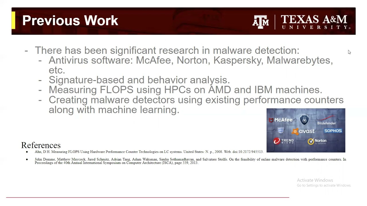 Malware-detection using Hardware Performance Counters