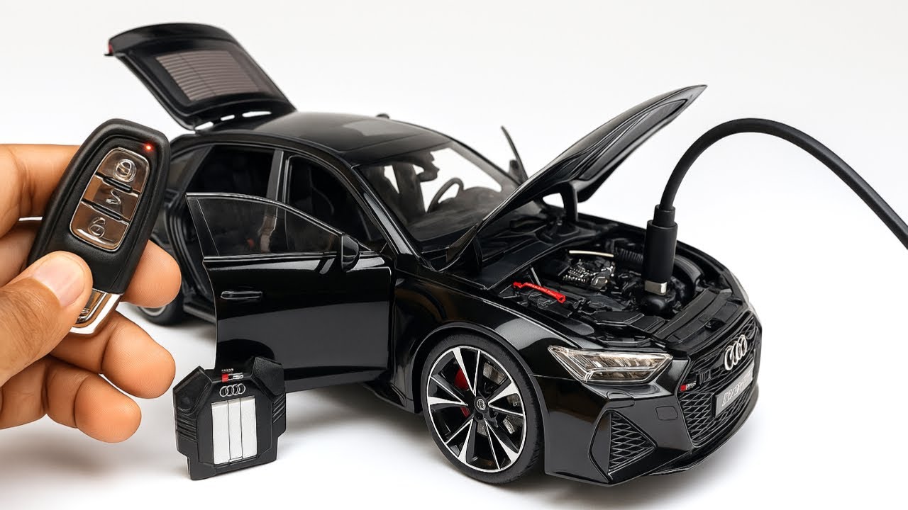 1/18 Audi RS7 Sportback Diecast Car Model Alloy Metal Miniature Pullback Sound light#carlover