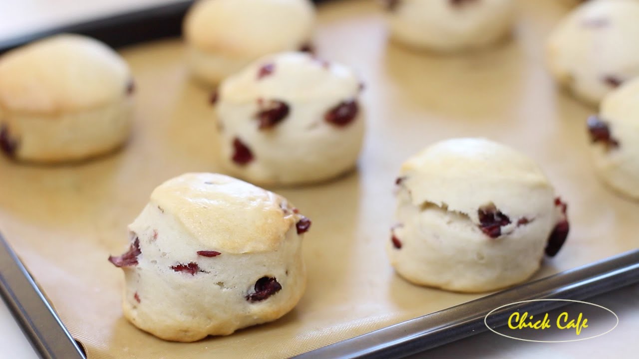 Vegan Cranberry Scones  สูตรสโคนเเครนเบอร์รี่มังสวิรัติ (เจ)
