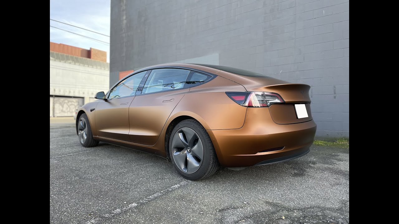 Full Colour Change Wrap: Tesla Model 3 - Matte Anodized Bronze (KPMF)