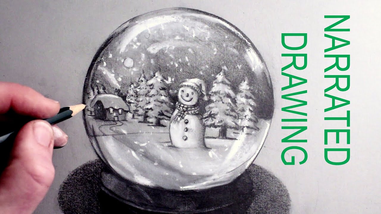 How to Draw a Snow Globe: Narrated Drawing