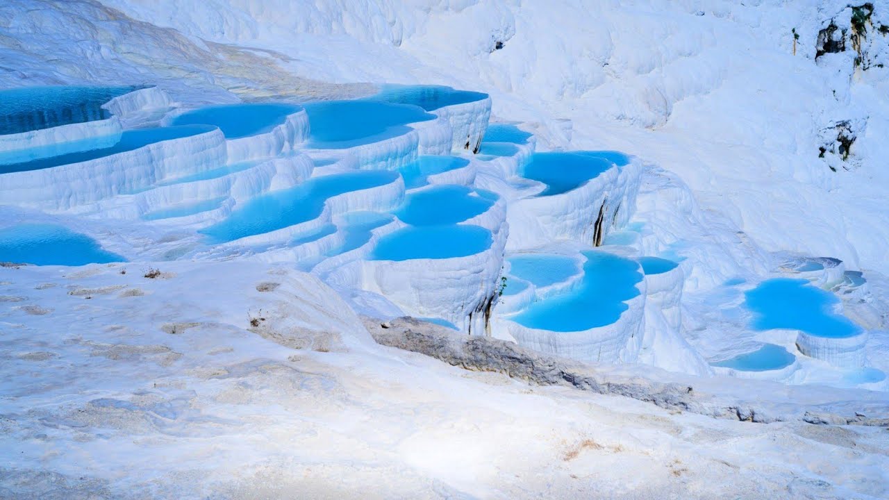 Pamukkale, Turkiye in 4k Ultra HD Drone Video