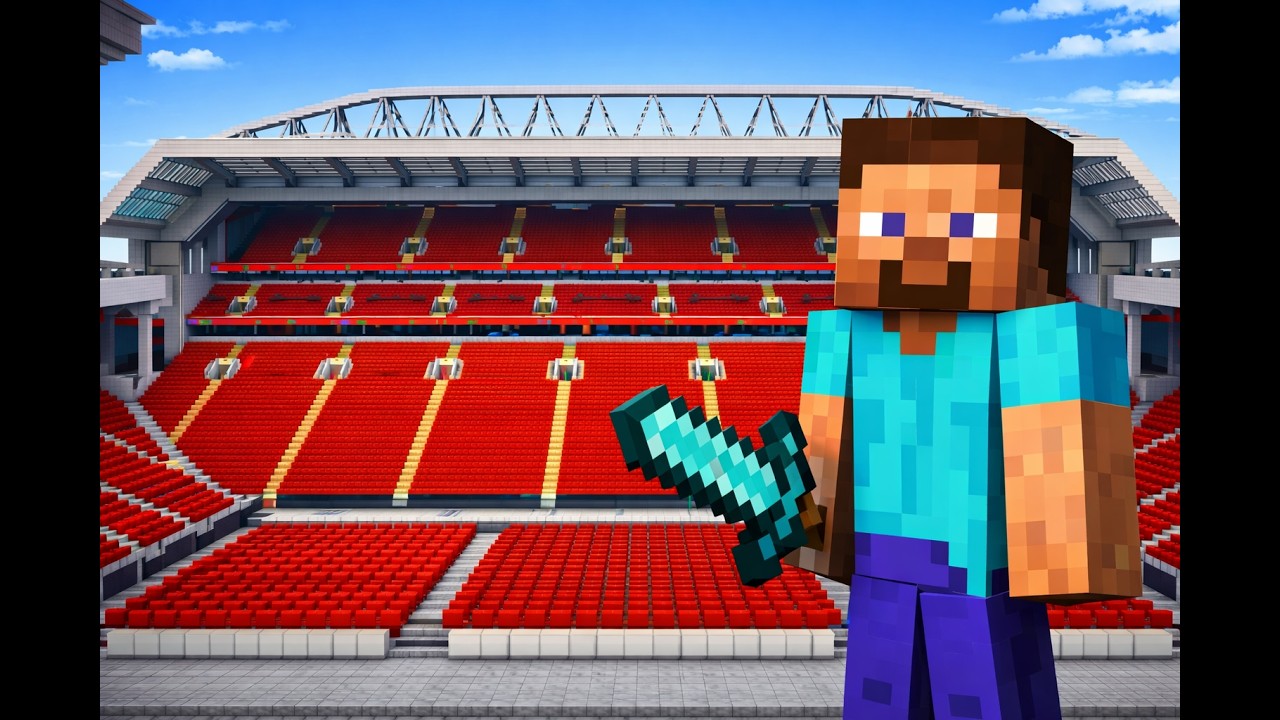 Liverpool Stadium in Minecraft built!! Please Subscribe to Support!! #shorts