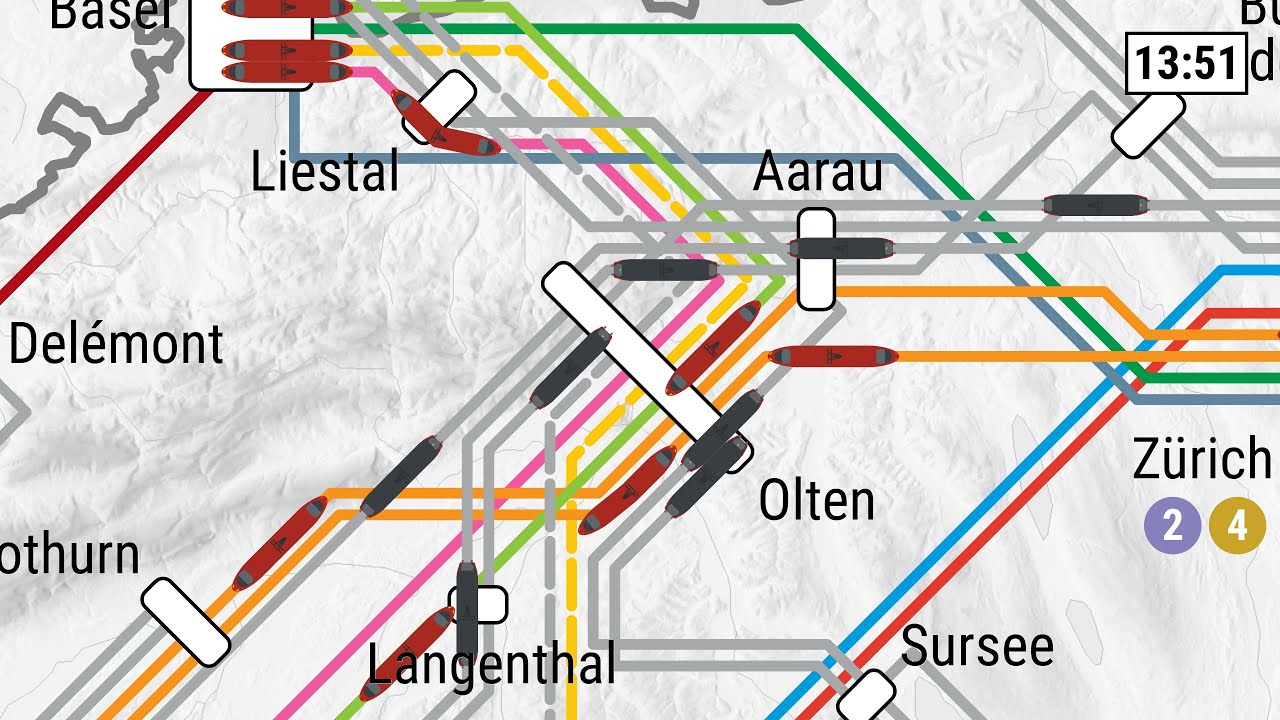SBB Liniennetz-Evolution du réseau CFF