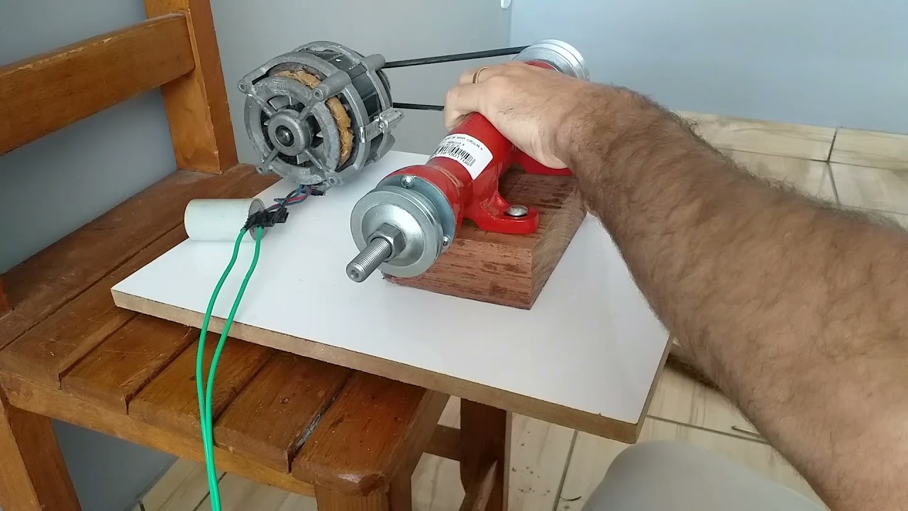 Como fazer Esmeril com Motor de Tanquinho!! Com menos de 150 Reais!!