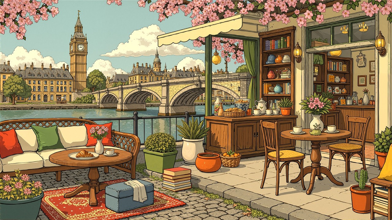 Cherry Blossom Cafe 🌸 Spring Lofi Beats 🌿 Relaxing Lofi Music for Study, Work & Chill