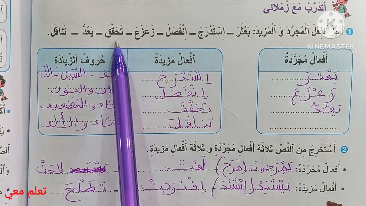 الصرف والتحويل والإملاء الصفحتان 74 و 75 الجزء الثاني المستوى الرابع 
