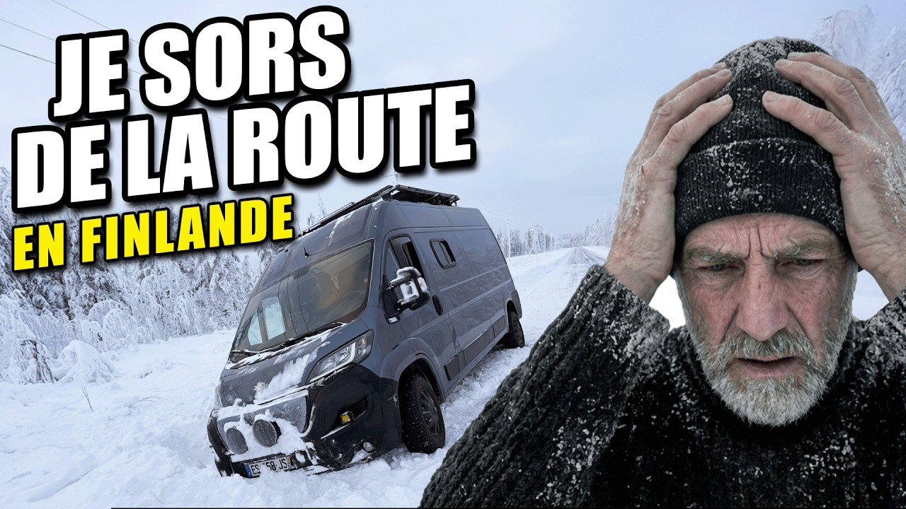 Sortie de route dans la neige en Laponie finlandaise!
