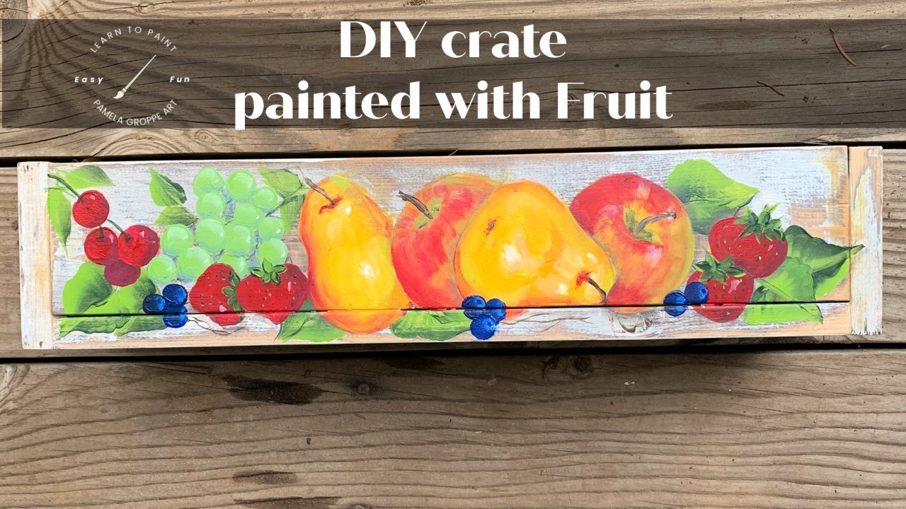Paint Fruit on a Rustic Box Timelapse