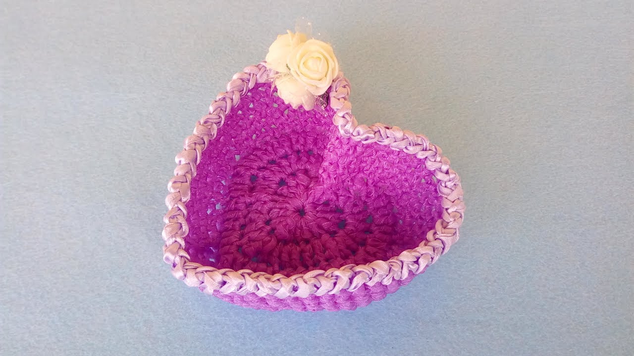 Cestino cuore Uncinetto Tutorial 💞 Basket Crochet