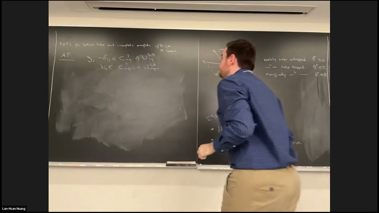 Ryan Unger | Density and positive mass theorems for black holes and incomplete manifolds