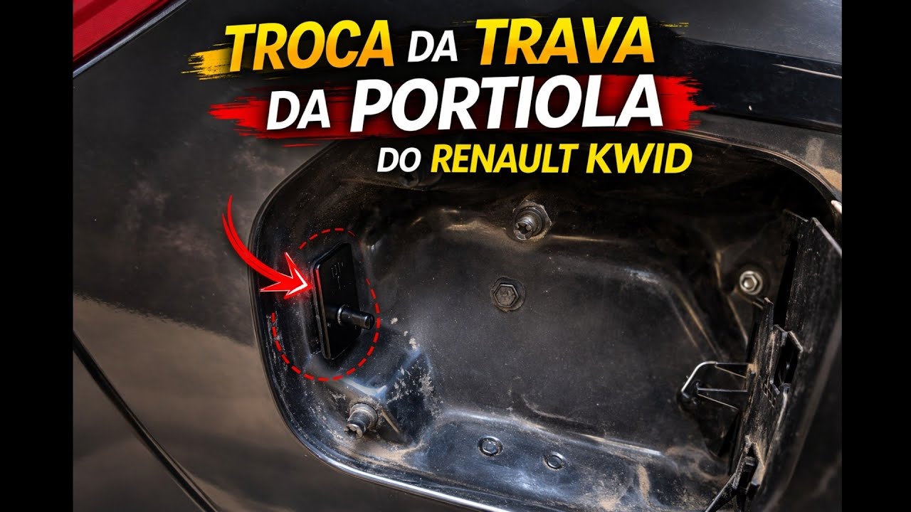 Troca da trava da tampa do tanque de combustível do Renault kwid 