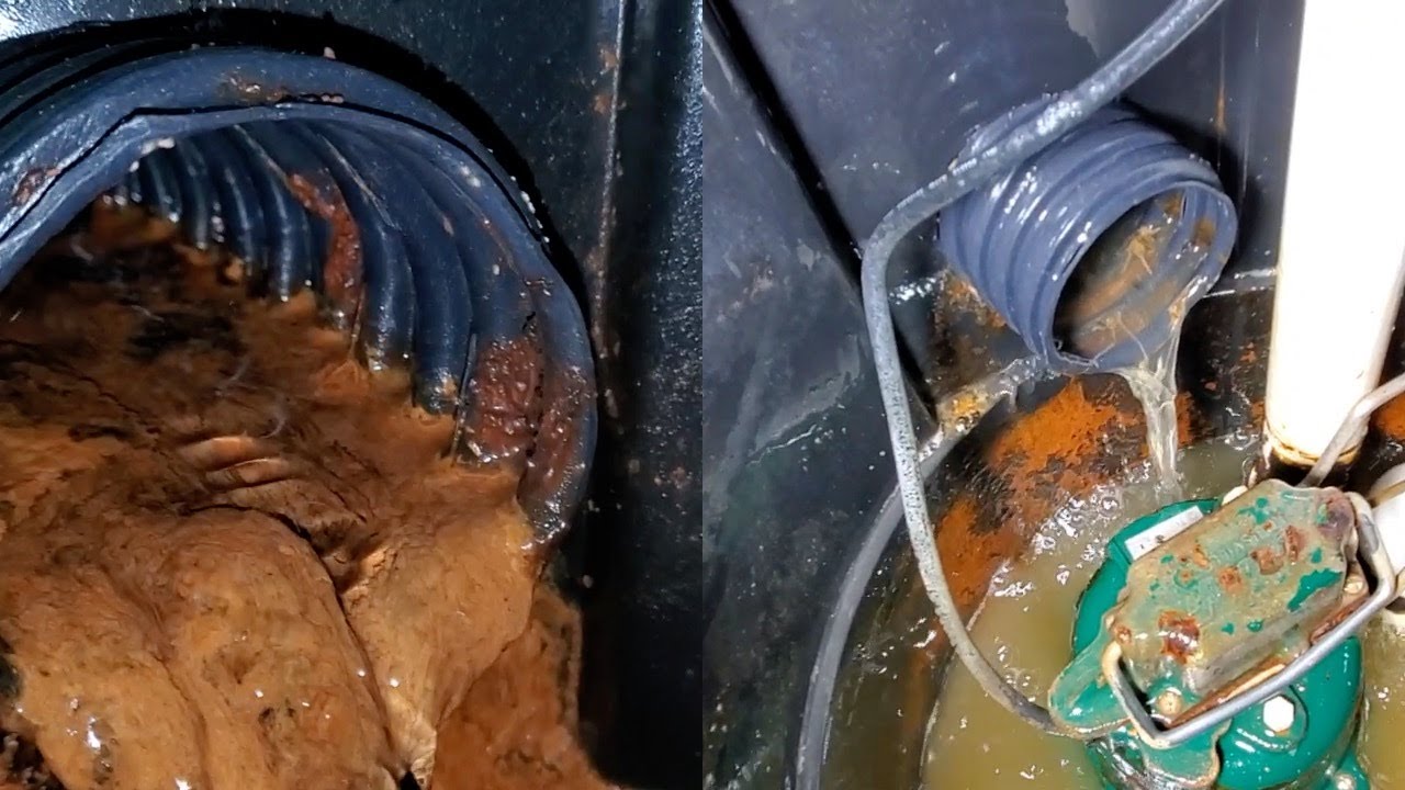 Cleaning out sump pit and drain tile.