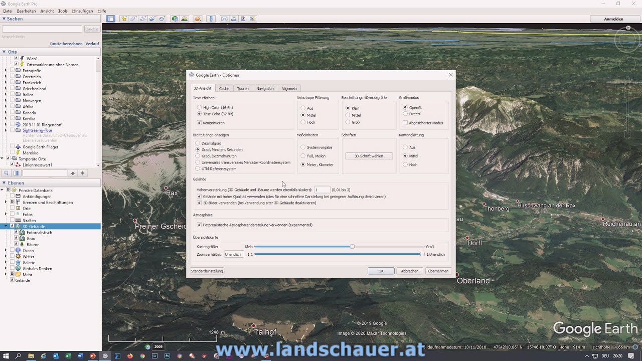 Google Earth Funktionen