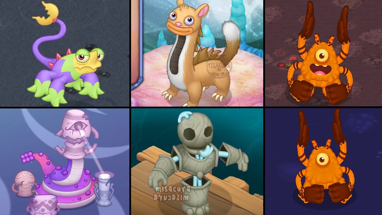 ALL Monsters Fanmade by Nova \ MSM vs Misacura vs Ewubbz | My Singing Monsters