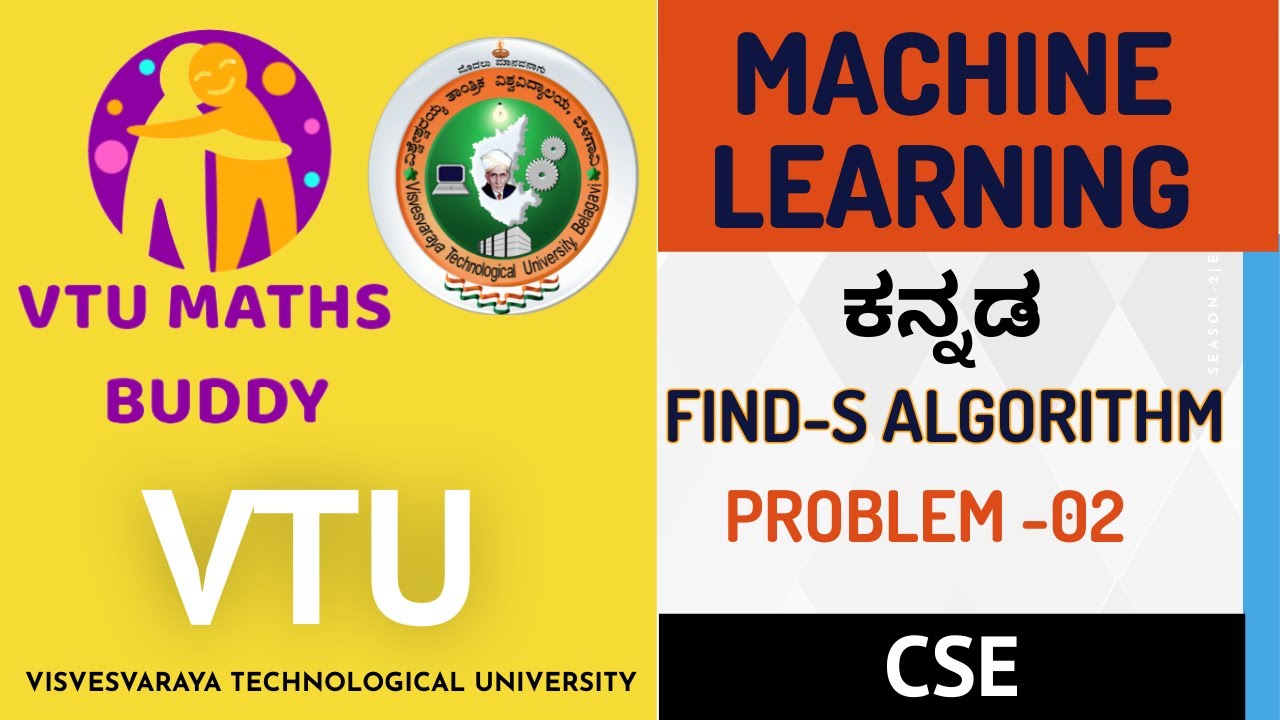 FIND S Algorithm || VTU || Problem-02 || Kannada Machine Learning || Module-01