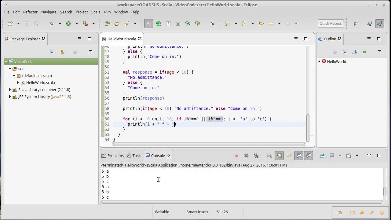 for Loops/Comprehensions (in Scala)