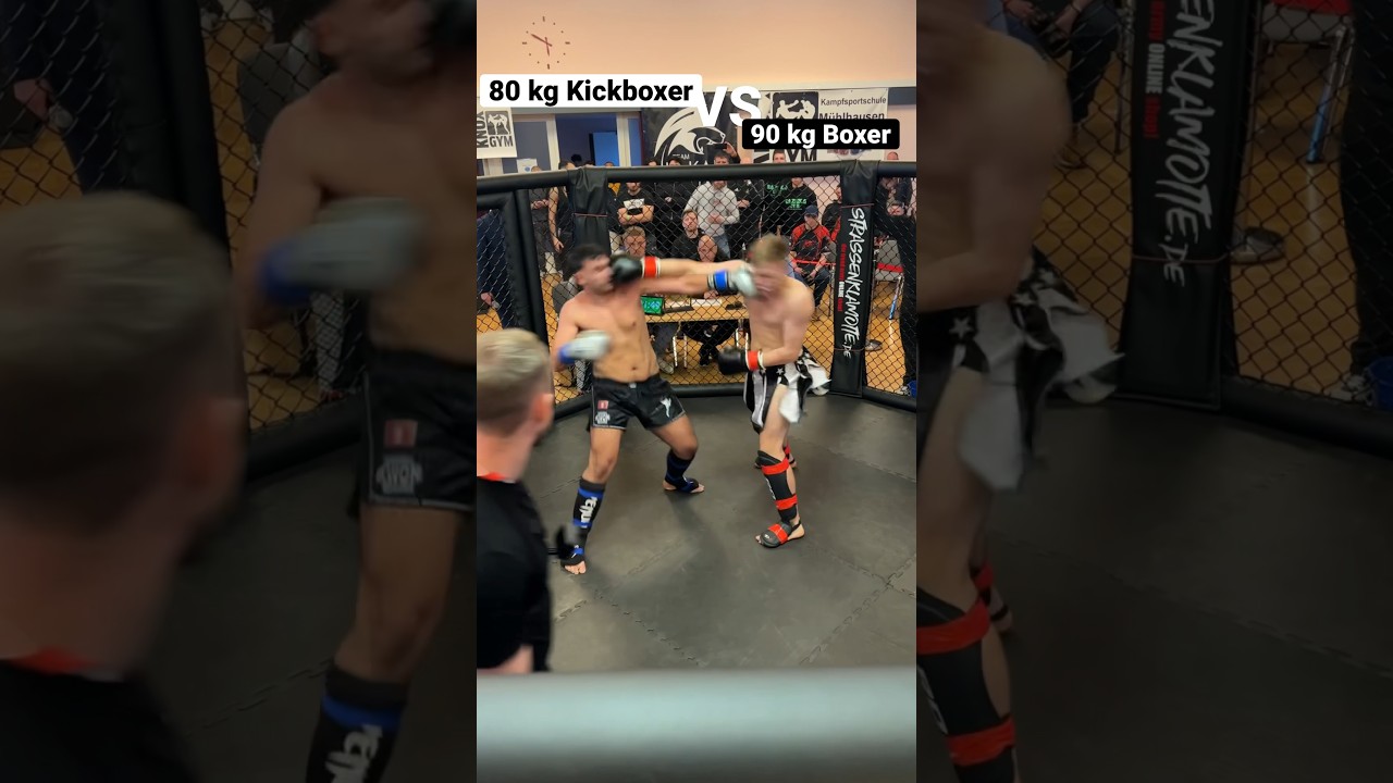 80 kg Kickboxer vs 90 kg Boxer! #kickboxing #boxfight #mmafight #streetfightmma