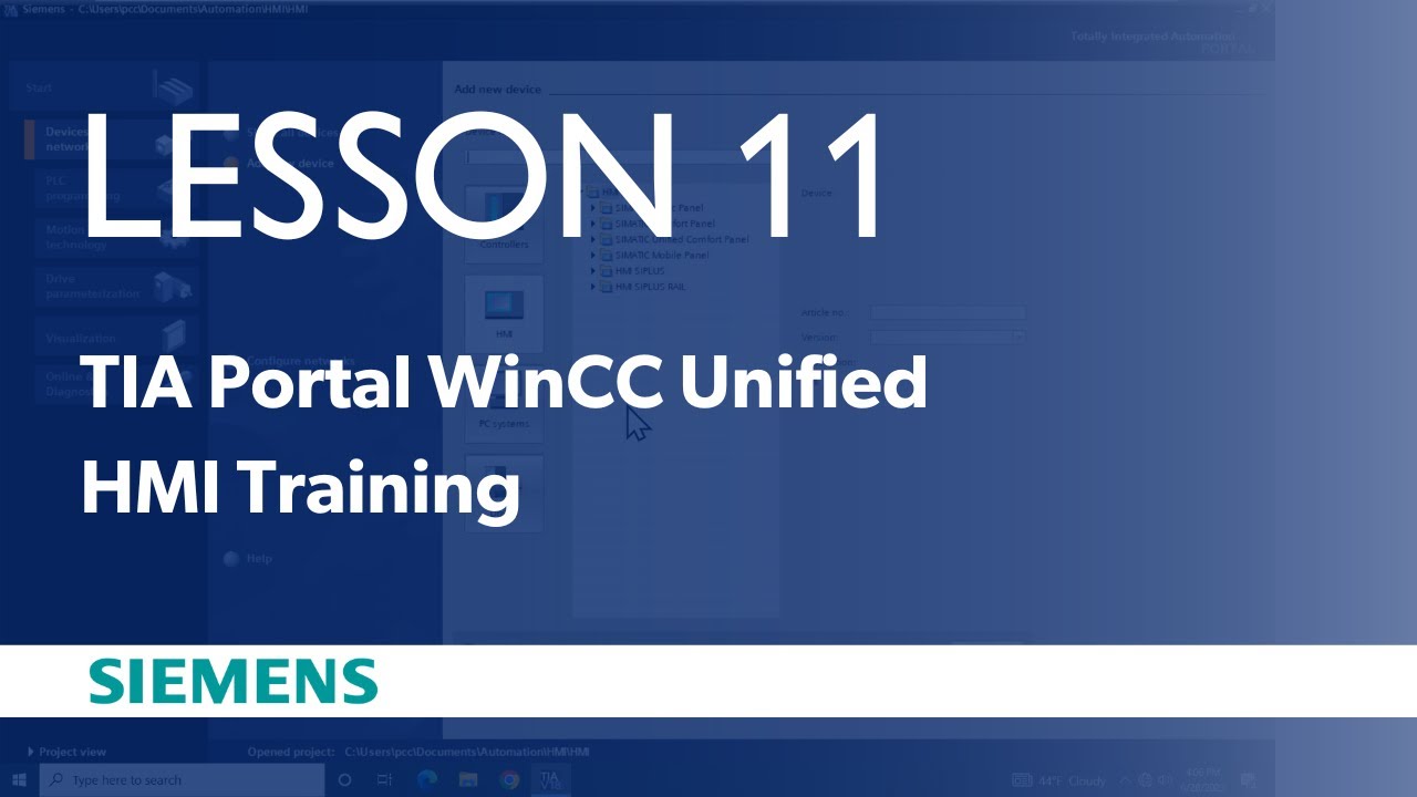 Урок 11 — Всплывающие экраны | Siemens HMI Training