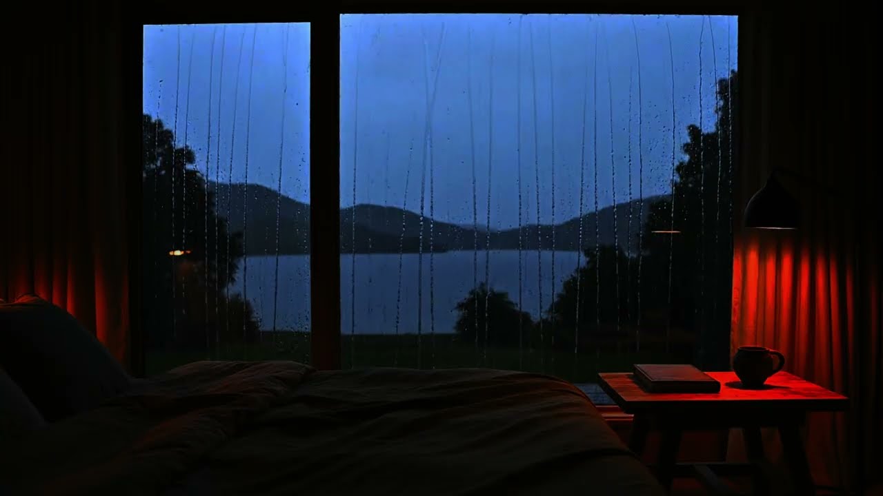 Soothing Rain Sounds in the Forest, Dark Bedroom Ambience for Deep Relaxation and Better Sleep