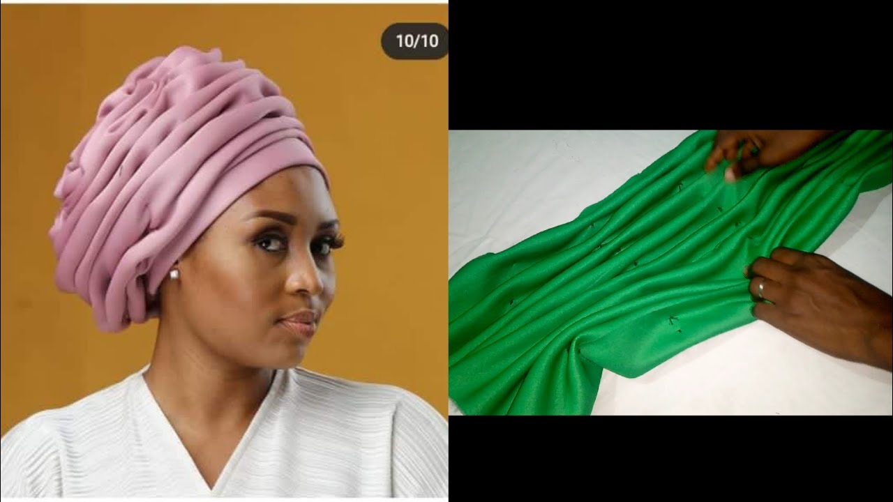 How to make this Multi-pleat turban// outside hand pleat turban//Beginner's friendly