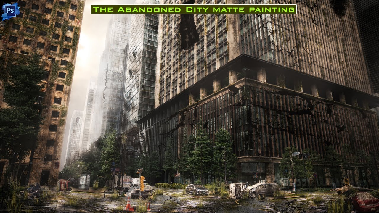 matte painting tutorial | The Abandoned City /photoshop manipulation tutorial | psd file free