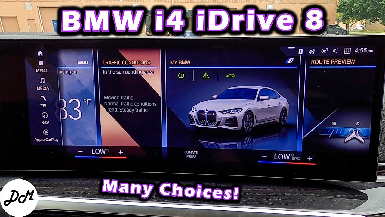 BMW i4 &mdash; обзор информационно-развлекательной системы | iDrive 8, Apple CarPlay, Android Auto: советы по использованию