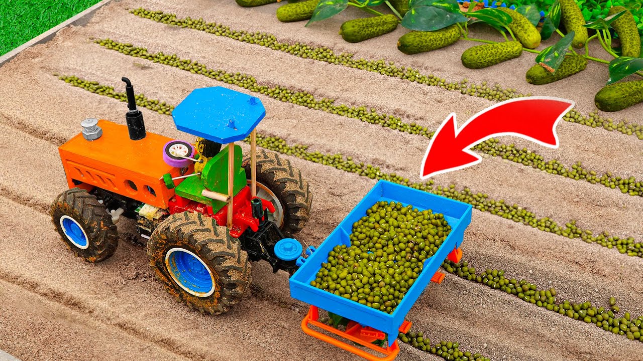 Top diy tractor making mini plough machine science project #2 | grow cucumbers idea | HP Mini