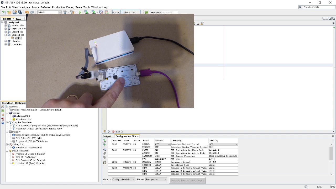 Programming an AVR microcontroller using MPLAB X !