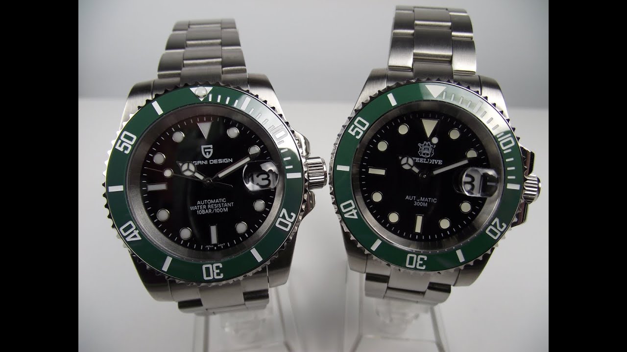 Обзор часов Pagani Design PD-1661 и Steeldive SD1953 (Submariner Date Starbucks Homage) в разреше...