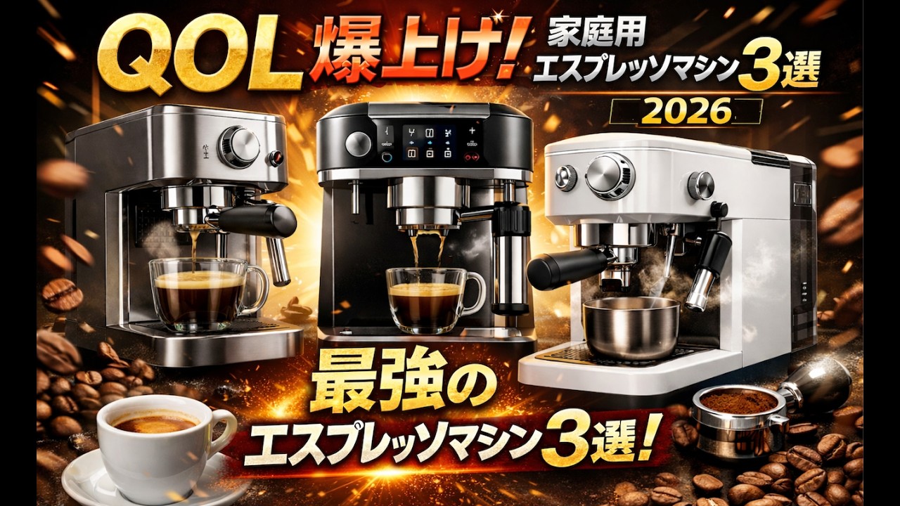 QOL爆上げ！家庭用エスプレッソマシン3選（2026）｜失敗しない選び方も