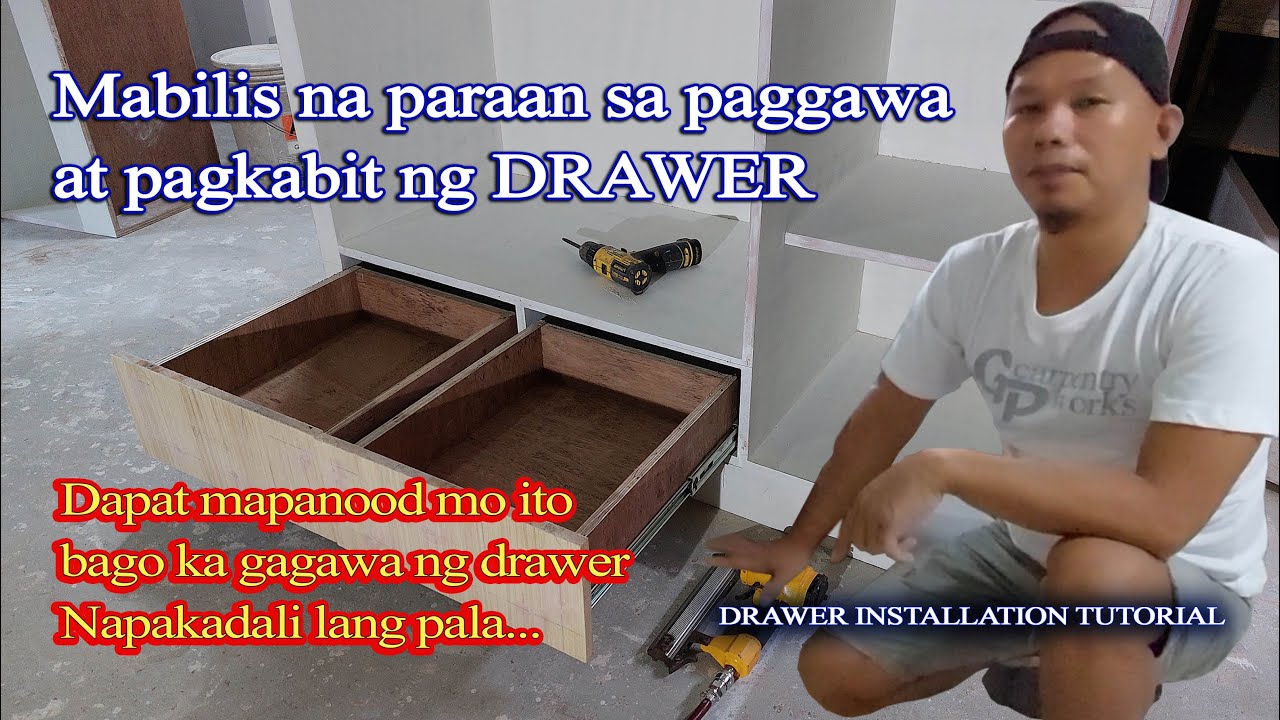 Mabilis na paraan sa pagawa at pagkabit ng DRAWER | Madaling gayahin | Drawer Installation tutorial