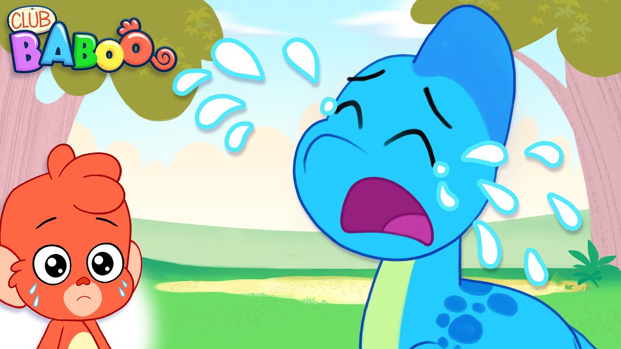 Club Baboo | Why is the baby Brachiosaurus crying? | He lost his mommy! | Learn Dinosaur Names
