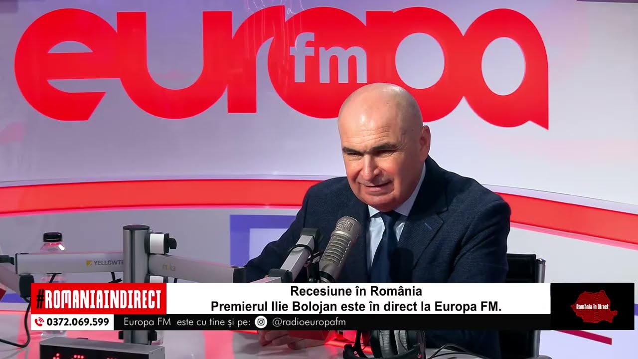 România în Direct: Recesiune în România. Premierul Ilie Bolojan este în direct la Europa FM.