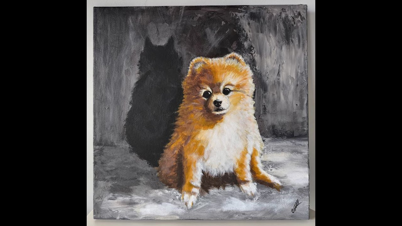 Drawing a spitz dog or a cat | Портрет шпіца Троя - кіт чи пес?)